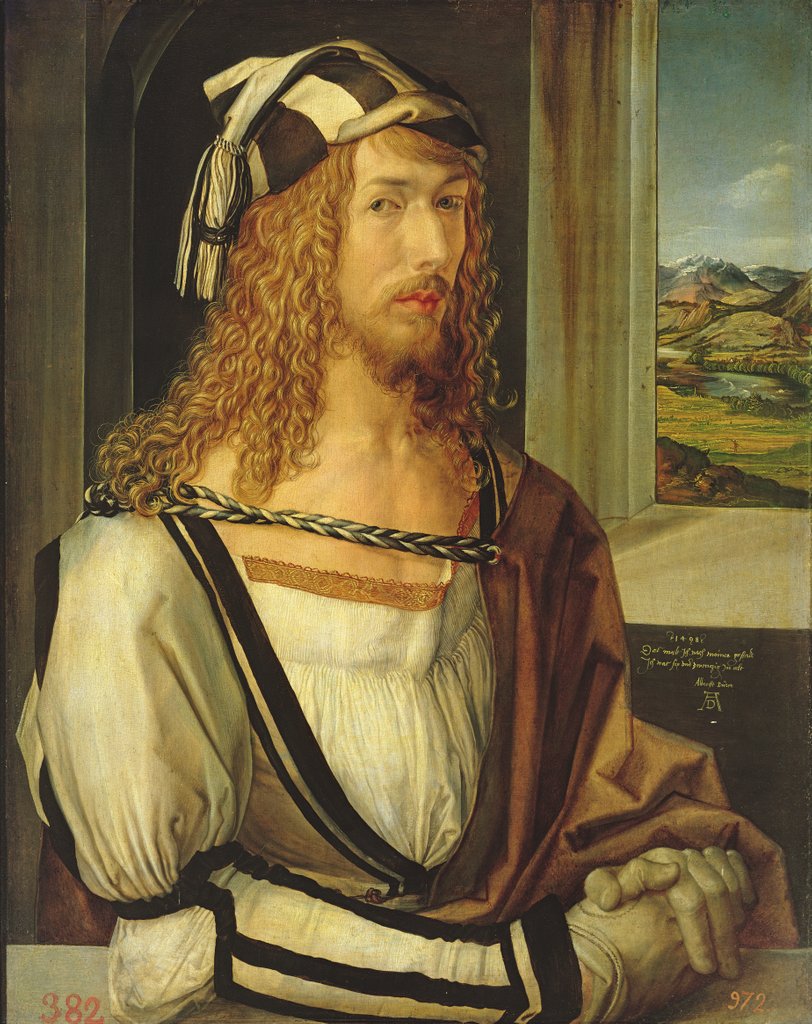 Detail of Self Portrait with Gloves, 1498 by Albrecht Dürer or Duerer