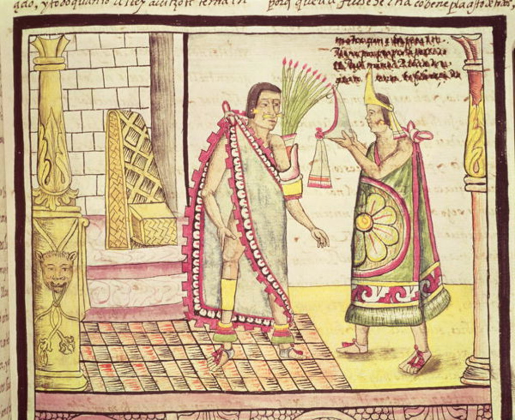 Detail of Fol.152v The Crowning of Montezuma II the Last Mexican Emperor in 1502, 1579 by Diego Duran