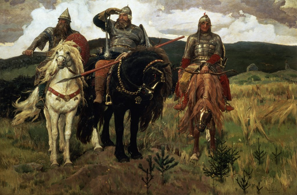 Detail of Warrior Knights, 1881-98 by Victor Mikhailovich Vasnetsov