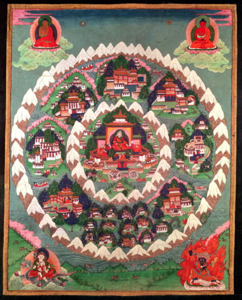 Detail of The Paradise of Shambhala, Tibetan Banner by School Tibetan