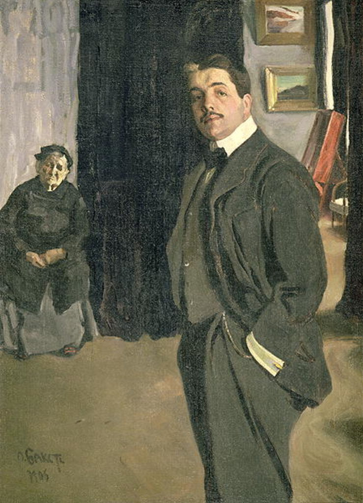 Detail of Portrait of Sergei Pavlovich Diaghilev with his Nurse, 1906 by Leon Bakst