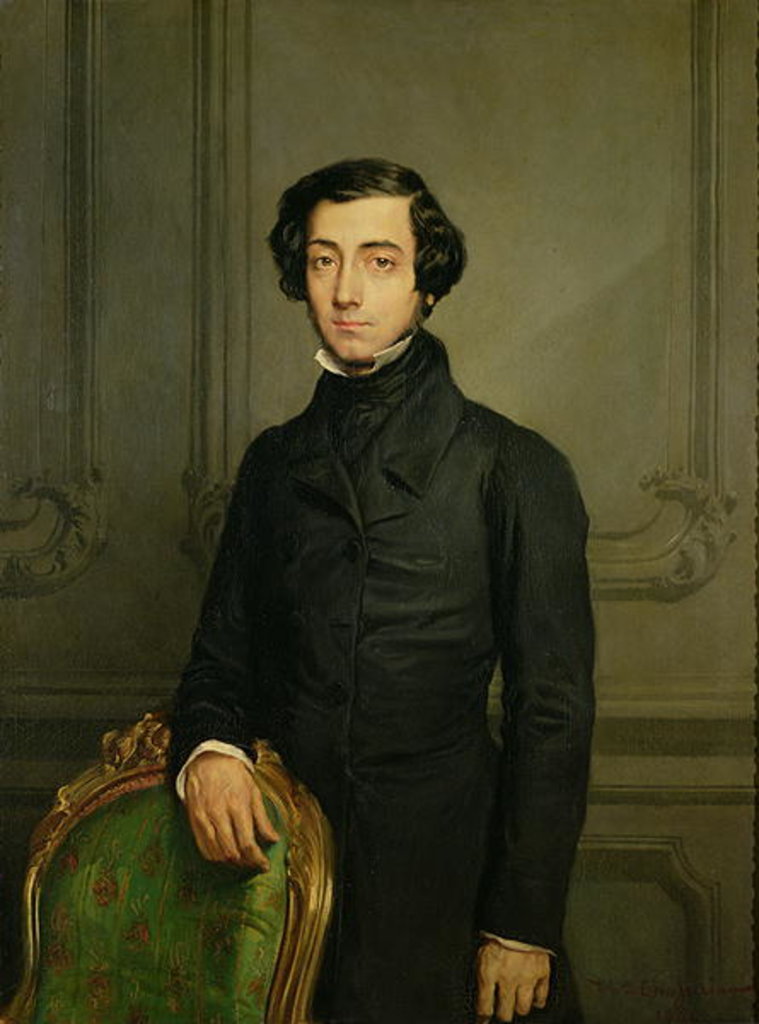 Detail of Alexis de Tocqueville, 1850 by Theodore Chasseriau