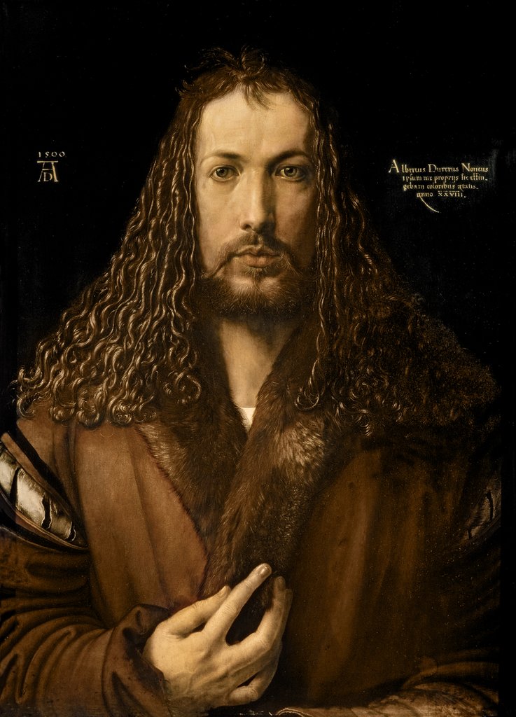 Detail of Self Portrait at the Age of Twenty-Eight, 1500 by Albrecht Dürer or Duerer