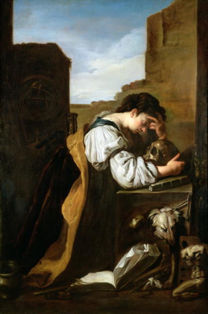 Detail of Melancholy by Domenico Fetti or Feti