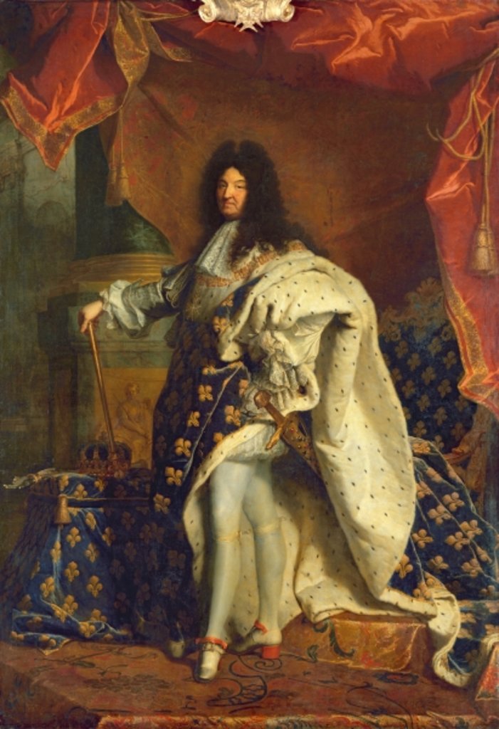 Detail of Louis XIV in Royal Costume, 1701 by Hyacinthe Francois Rigaud