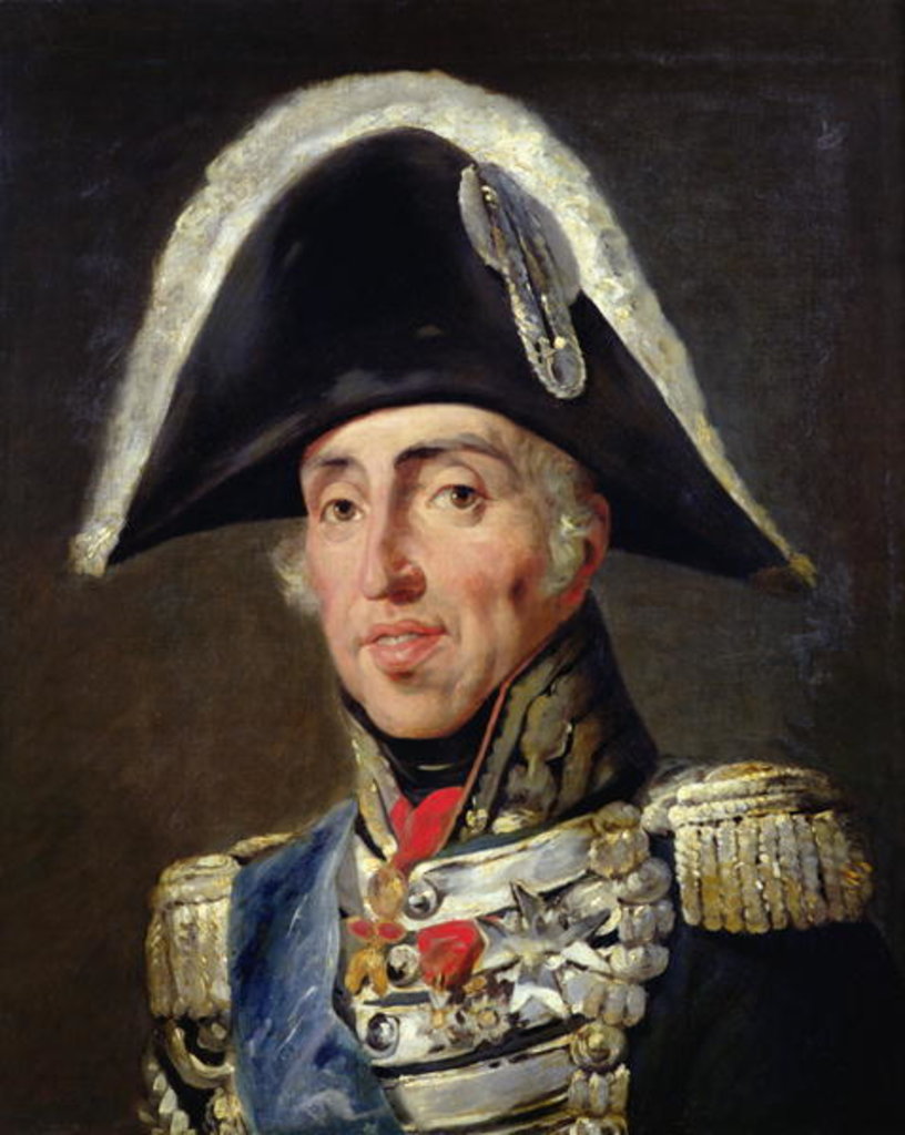 Detail of Portrait of Charles X King of France and Navarre by Emile Jean Horace Vernet