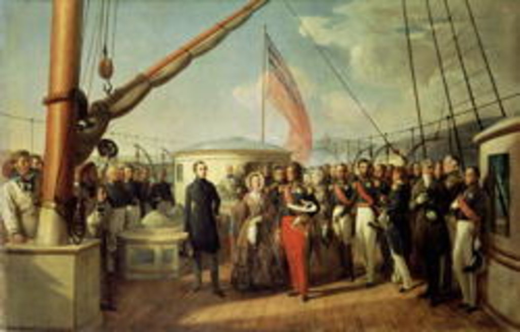 Detail of Meeting between Louis-Philippe I and Queen Victoria at Le Treport, 2nd September 1843, 1844 by Francois Auguste Biard