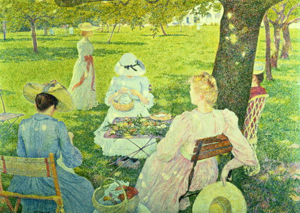 Detail of In July - before noon or The orchard, 1890 by Theo van Rysselberghe