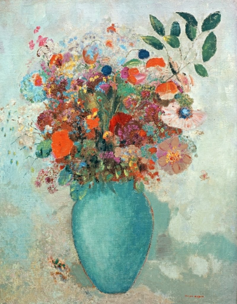 Detail of Flowers in a Turquoise Vase, c.1912 by Odilon Redon