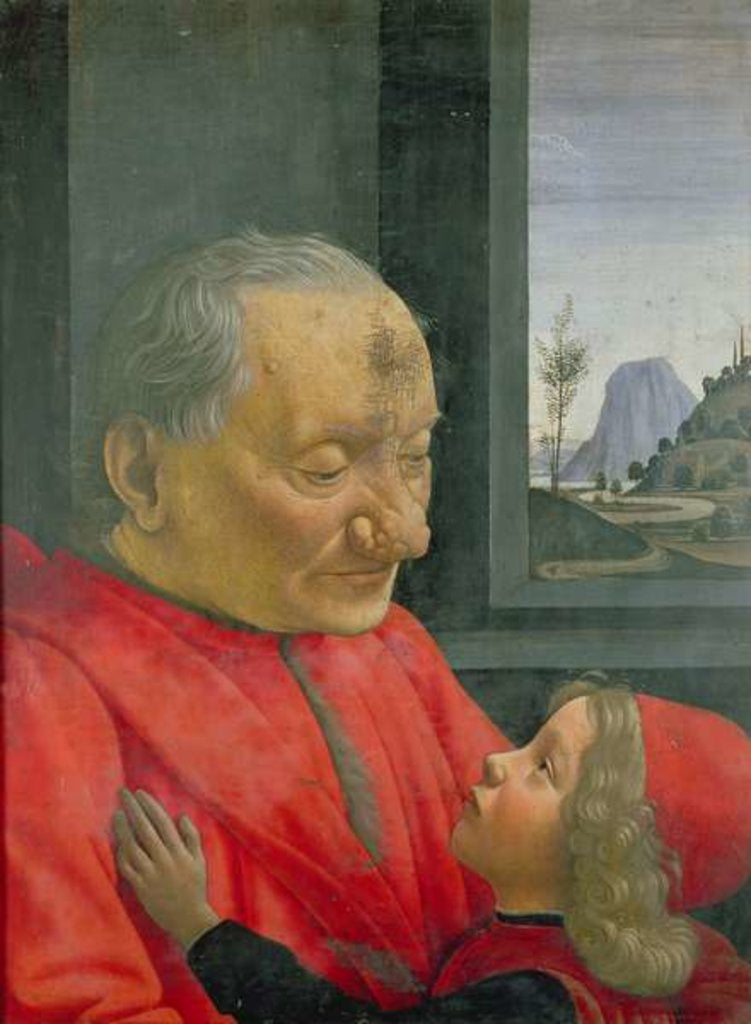 Detail of An Old Man and a Boy, c.1490 by Domenico Ghirlandaio