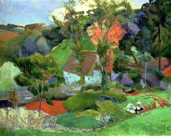 Detail of Landscape at Pont Aven, 1888 by Paul Gauguin