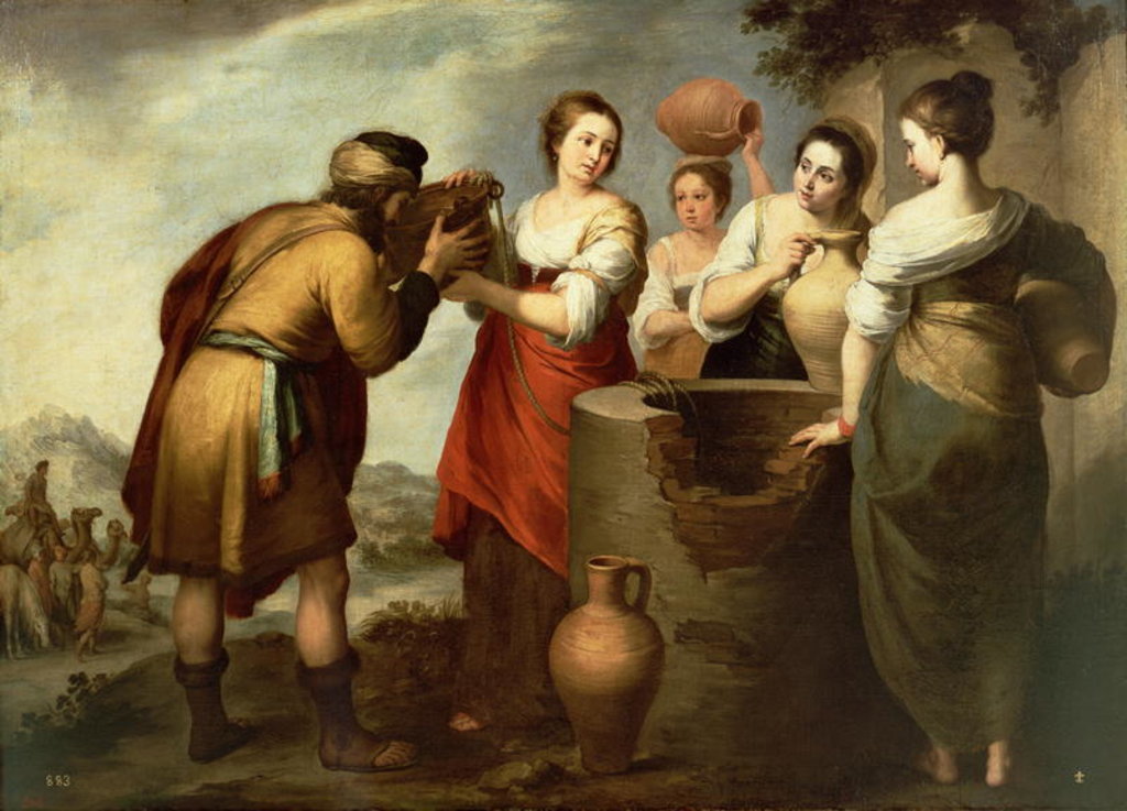 Detail of Rebecca and Eliezer at the Well, c.1665 by Bartolome Esteban Murillo