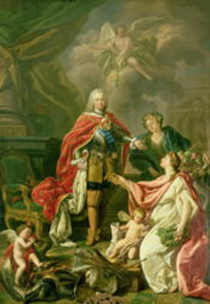 Detail of Ferdinand VI as Patron of Arts and Sciences, 1754 by Antonio Gonzalez Ruiz
