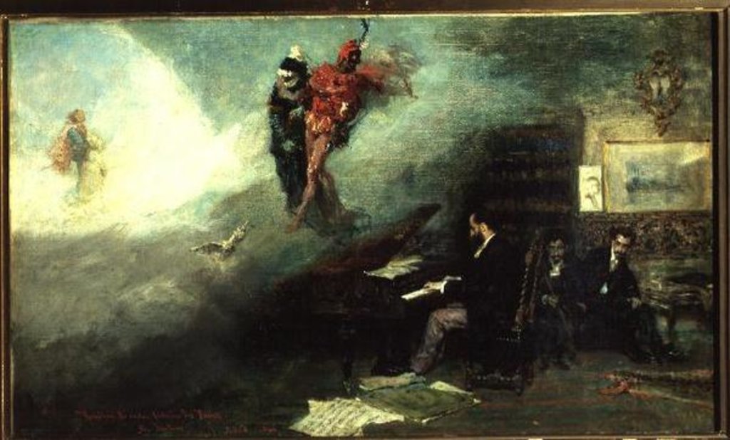 Detail of Recalling the Faust Fantasy, 1866 by Mariano José María Bernardo Fortuny y Carbó
