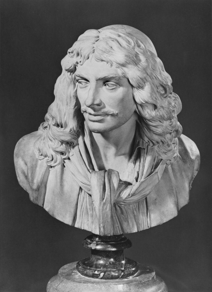 Detail of Bust of Jean-Baptiste Poquelin, known as Moliere, 1781 by Jean-Antoine Houdon
