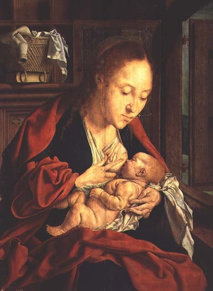 Detail of Madonna Feeding the Christ Child, 1511 by Marinus van Reymerswaele