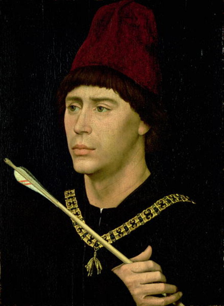 Detail of Portrait of Antoine bastard of Burgundy, Knight of the Order of the Golden Fleece, c.1456 by Rogier van der Weyden
