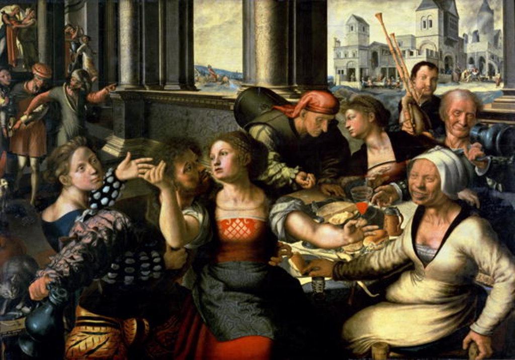 Detail of The Prodigal Son, 1536 by Jan Sanders van Hemessen