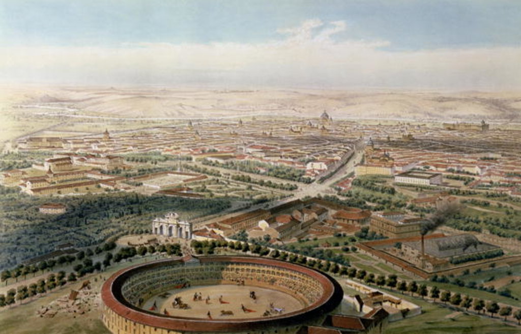 Detail of Aerial View of Madrid from the Plaza de Toros, 1854 by Alfred Guesdon