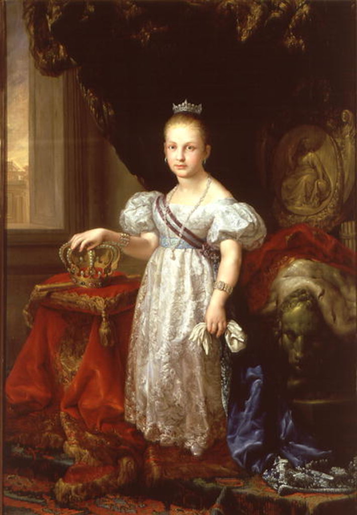 Detail of Queen Isabella II of Spain, 1838 by Vicente Lopez y Portana