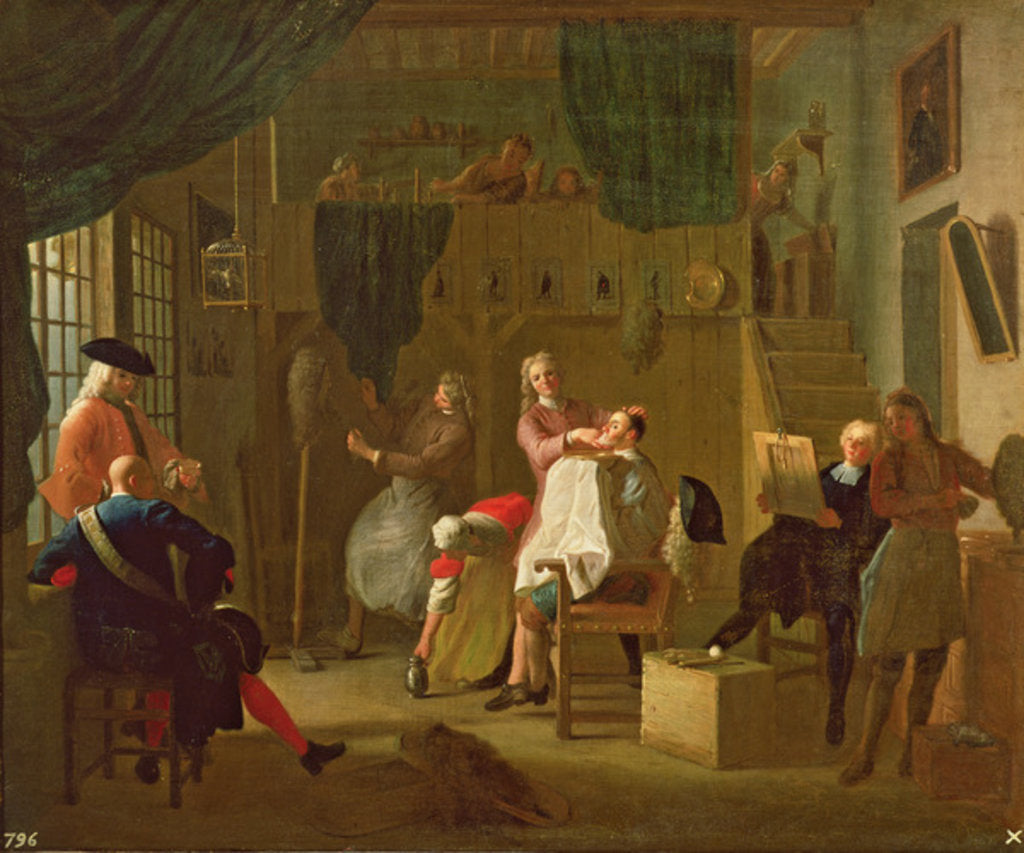 Detail of The Barber Shop by Miguel Angel Houasse