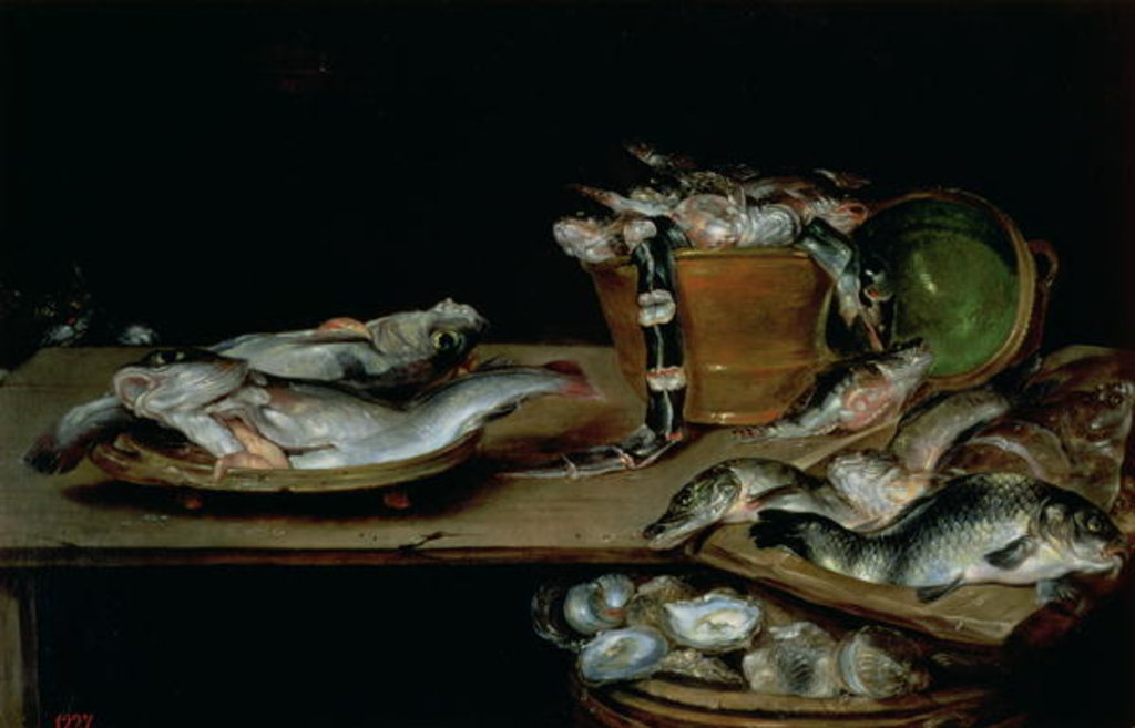 Detail of Still Life with Fish by Alexander van Adriaenssen