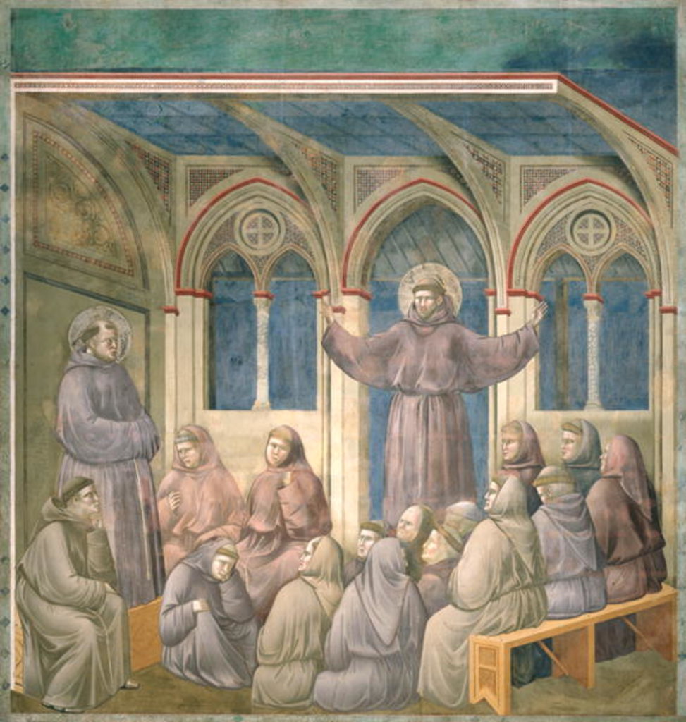 Detail of The Apparition at the Chapter House at Arles, 1297-99 by Giotto
