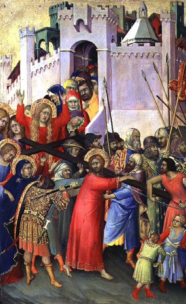 Detail of Road to Calvary, 1335 by Simone Martini