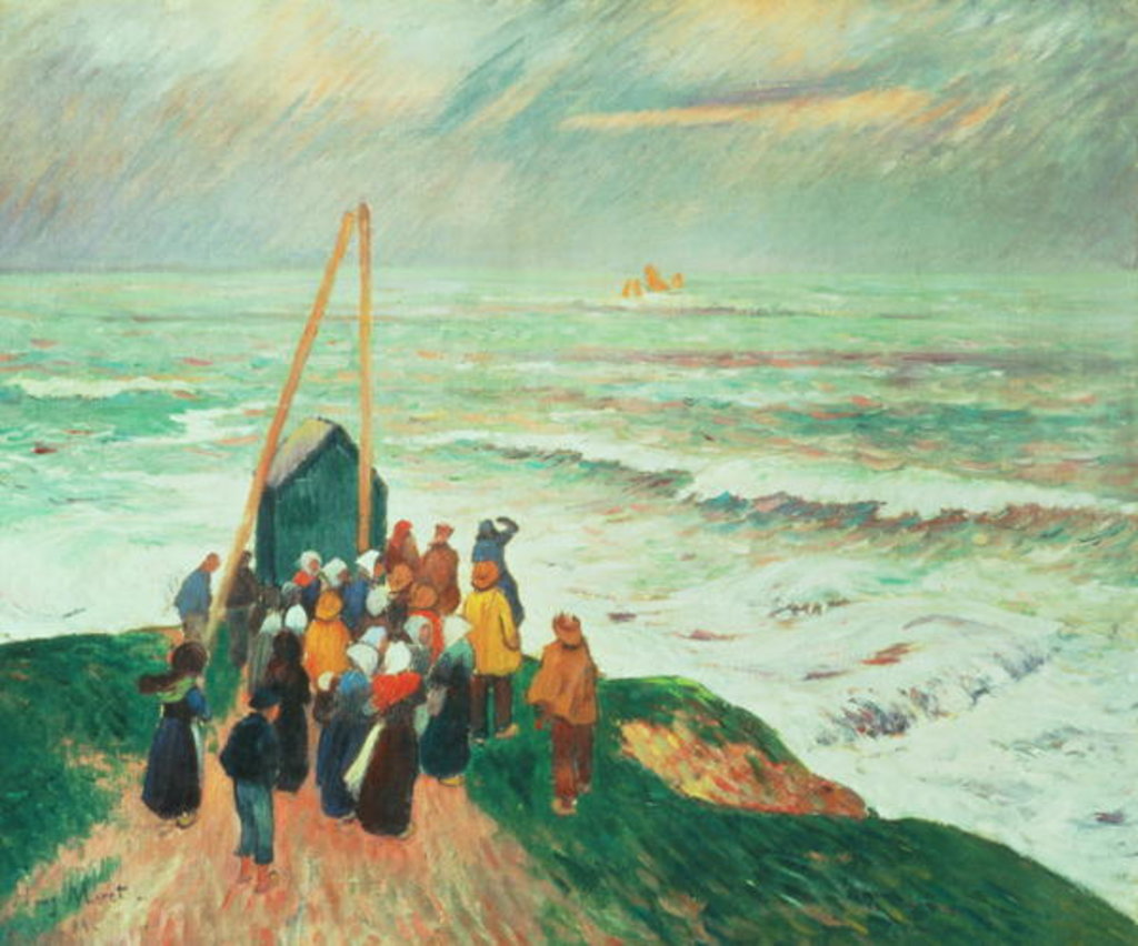 Detail of Waiting for the Return of the Fishermen in Brittany, 1894 by Henry Moret