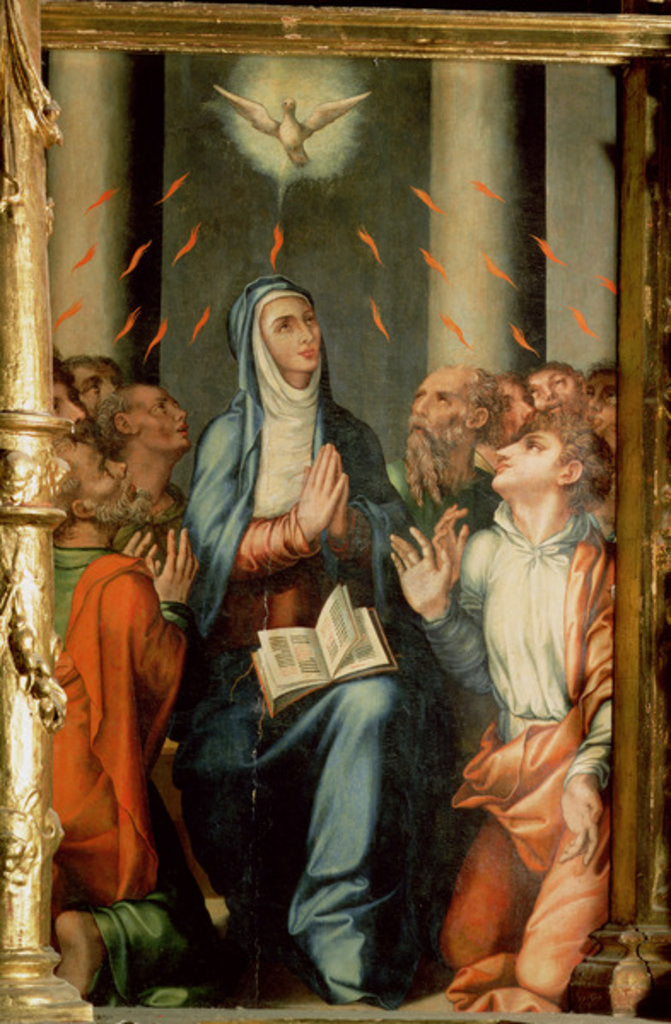 Detail of Pentecost by Luis de Morales