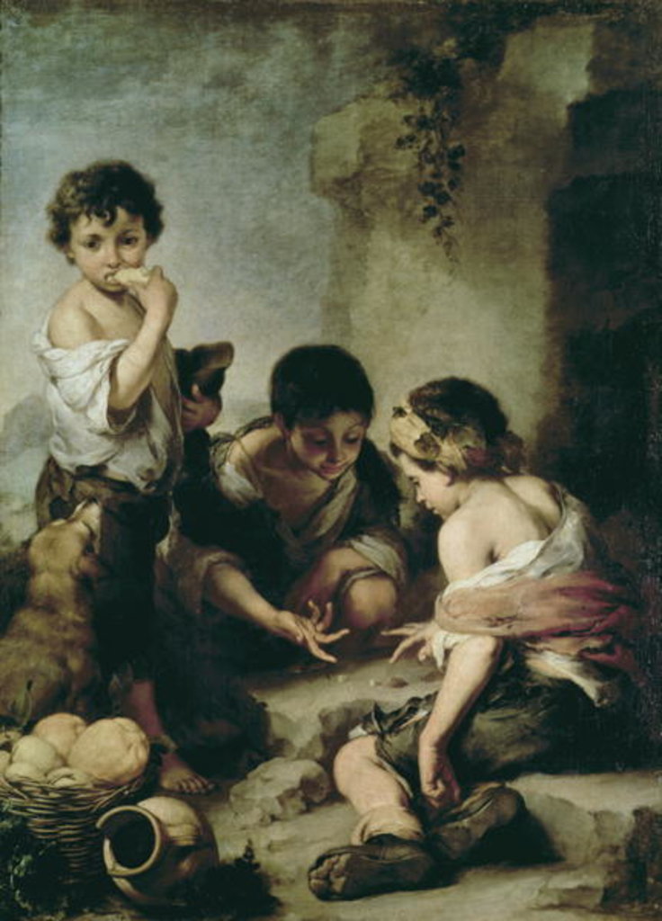 Detail of Boys Playing Dice, c.1670-75 by Bartolome Esteban Murillo