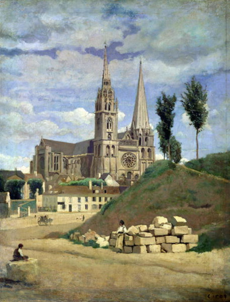 Detail of Chartres Cathedral, 1830 by Jean Baptiste Camille Corot