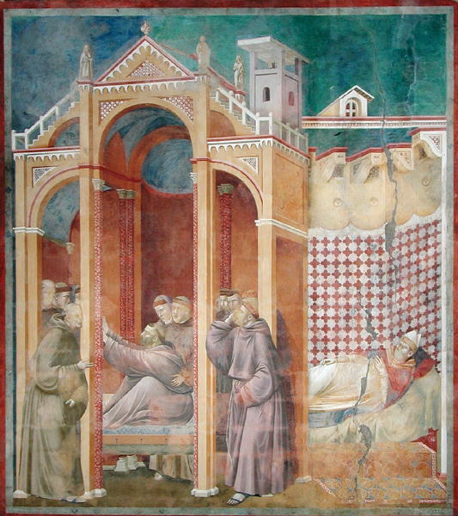 Detail of The Vision of Brother Agostino and the Bishop of Assisi, 1297-99 by Giotto
