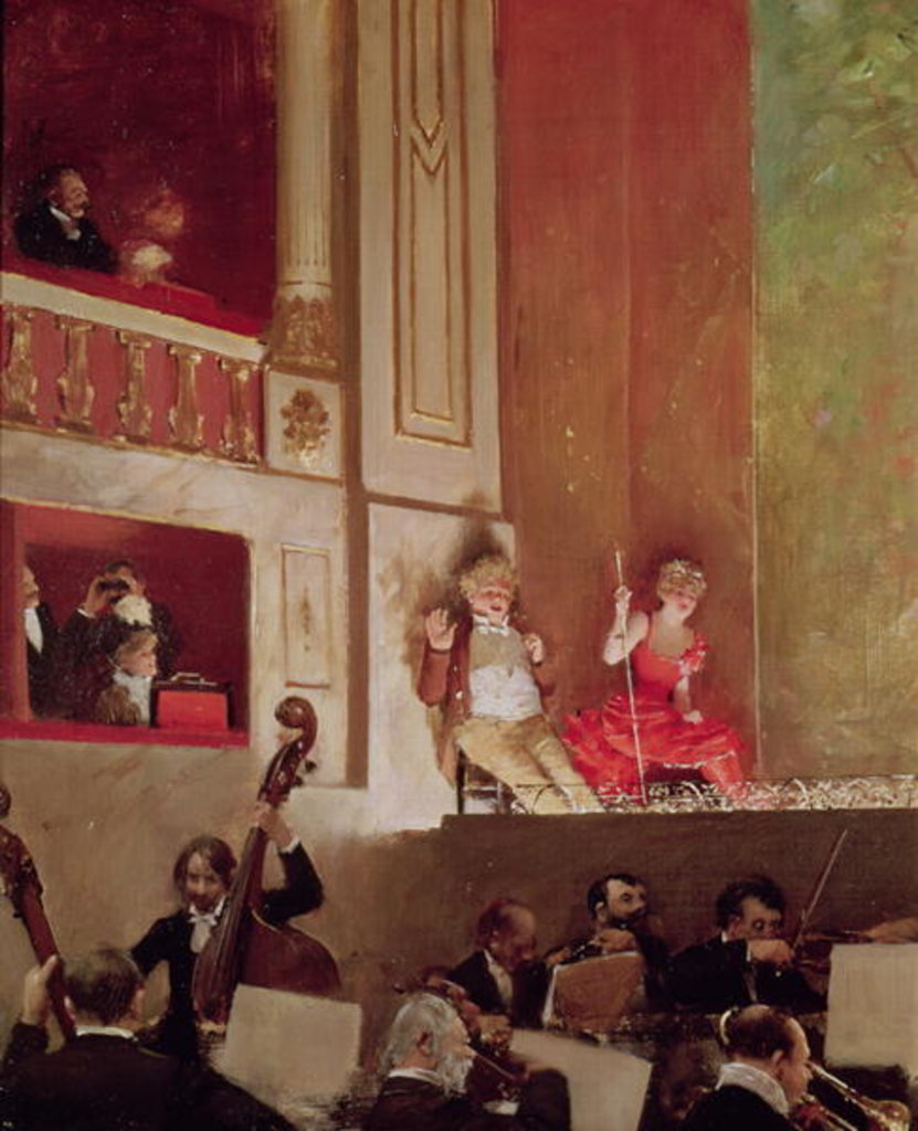 Detail of Revue at the Theatre des Varietes, c.1885 by Jean Beraud