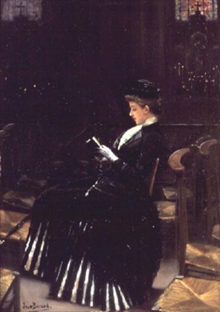 Detail of A Woman at Prayer, c.1889 by Jean Beraud