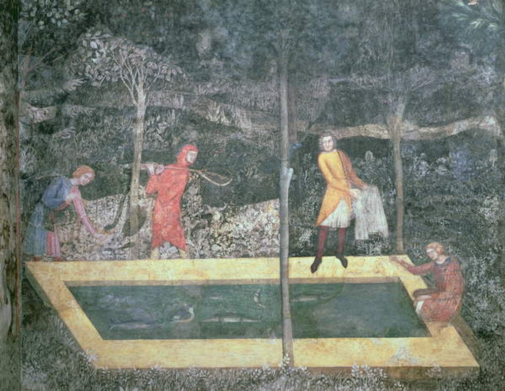 Detail of The Fish Pond, from the Stag Room, 1343 by French School