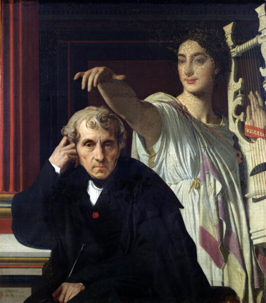 Detail of Portrait of the Italian Composer Cherubini and the Muse of Lyrical Poetry, 1842 by Jean Auguste Dominique Ingres