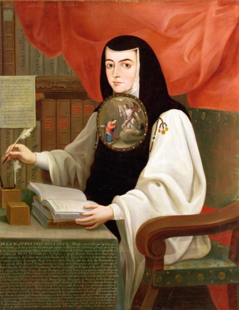 Detail of Sister Juana Ines de la Cruz by Andres de Islas