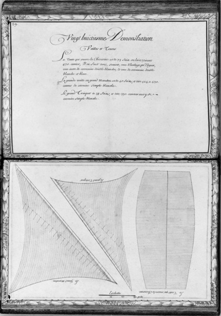 Detail of ails of a galley, twenty-eighth demonstratio by French School