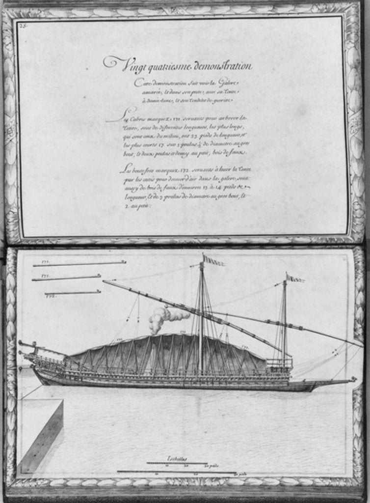 Detail of A galley being moored, twenty-fourth demonstration by French School