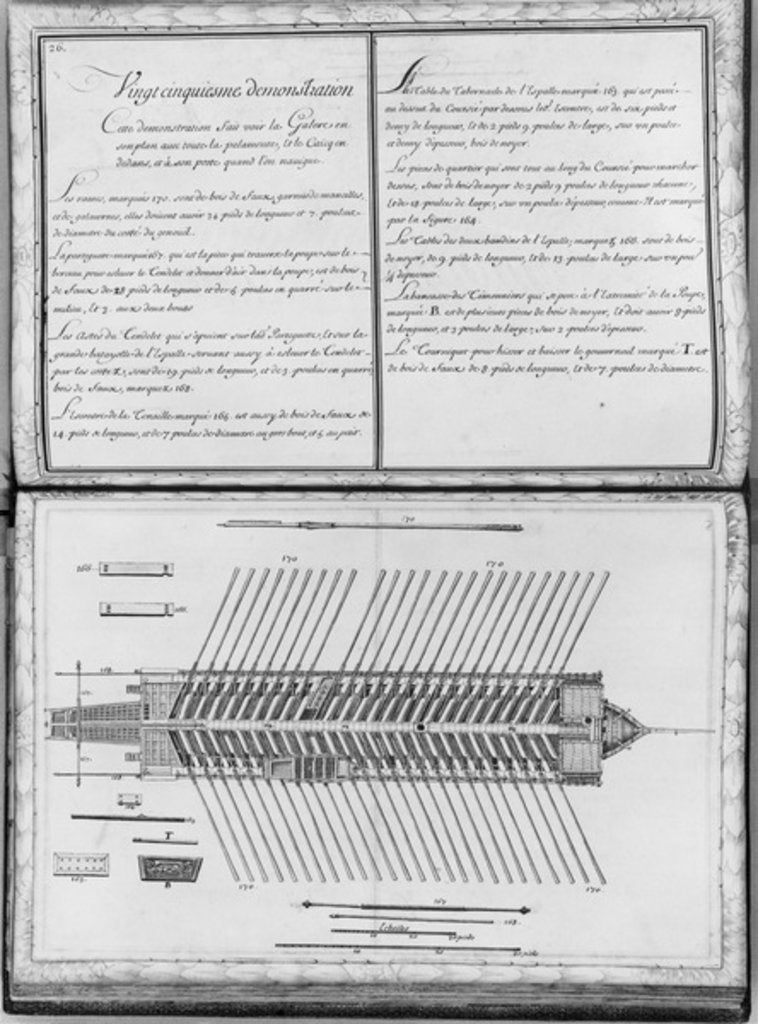 Detail of Plan of a galley, twenty-fifth demonstration by French School