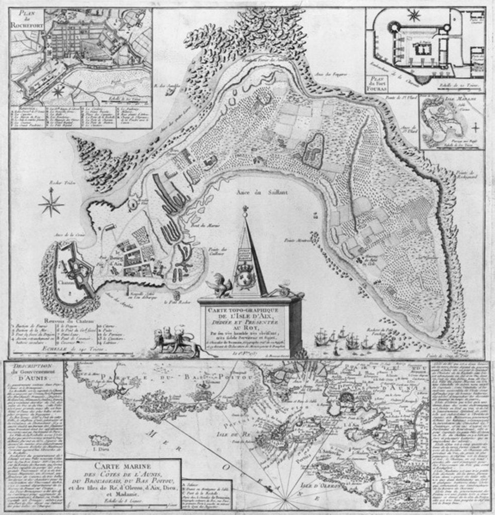 Detail of Plan of the Ile d'Aix, 1757 by French School