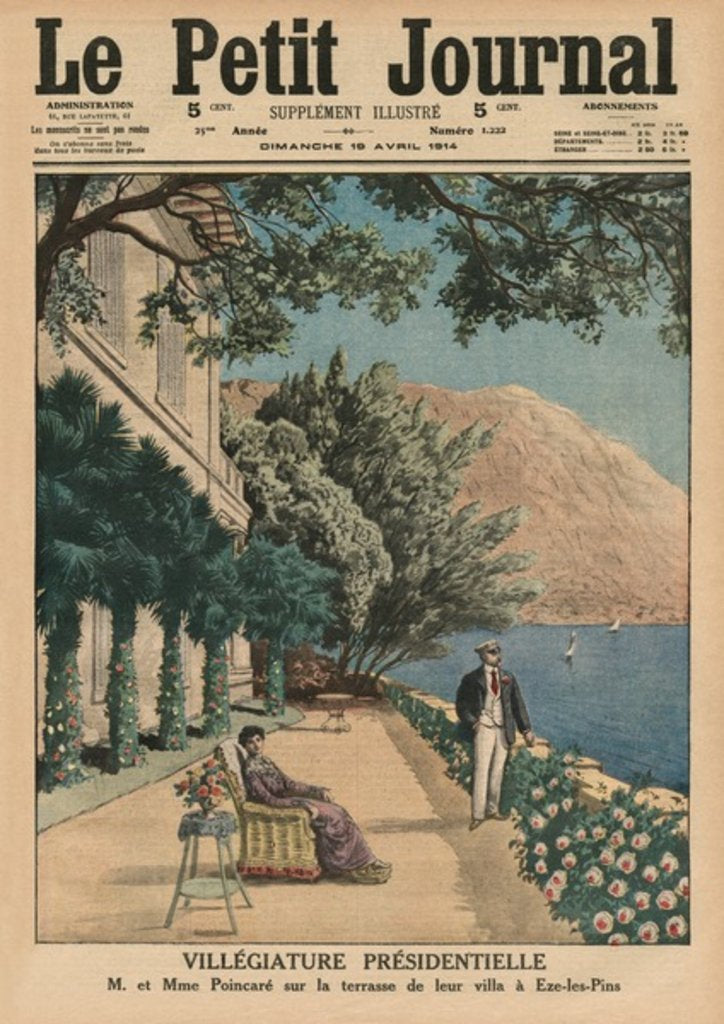 Detail of Presidential Holiday, Monsieur et Madame Poincare on the terrace of their villa at Eze-les-Pins by French School