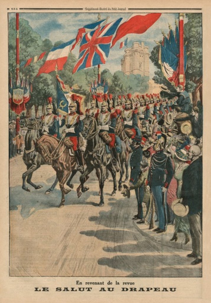 Detail of Saluting the colours by French School