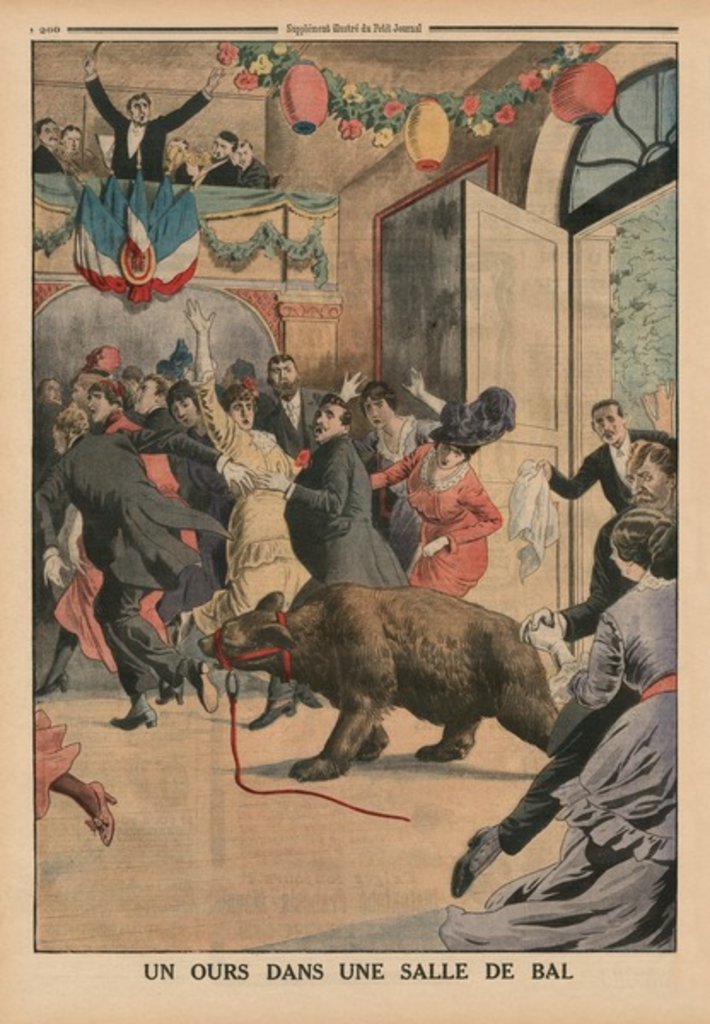 Detail of A Bear in a ballroom by French School