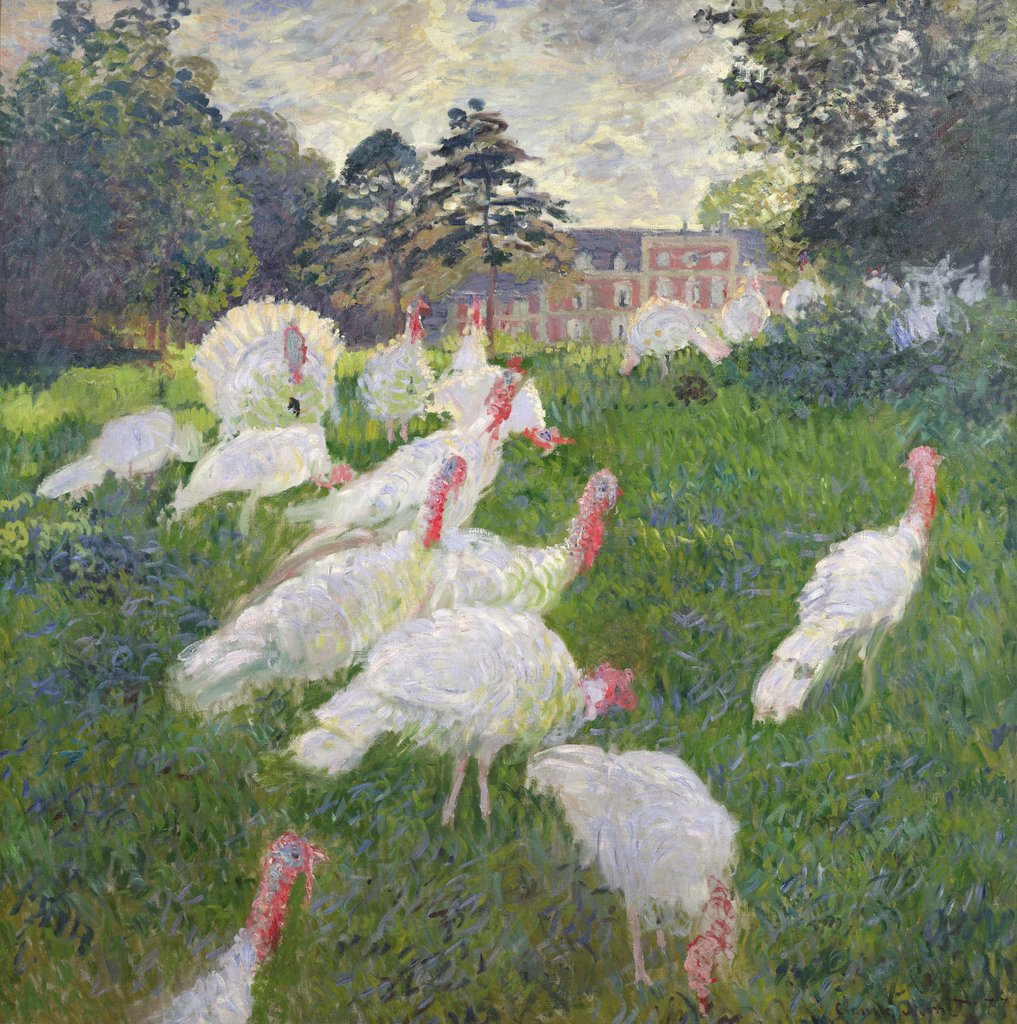 Detail of The Turkeys at the Chateau de Rottembourg, Montgeron, 1877 by Claude Monet