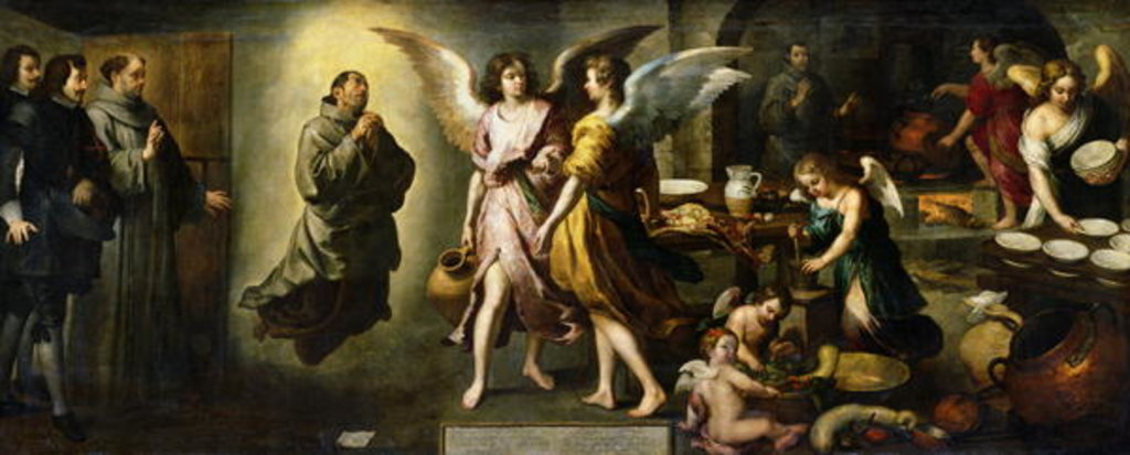 Detail of The Angels' Kitchen, 1646 by Bartolome Esteban Murillo