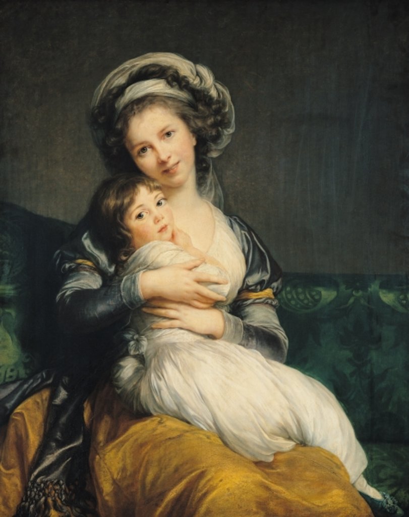 Detail of Self portrait in a Turban with her Child, 1786 by Elisabeth Louise Vigee-Lebrun