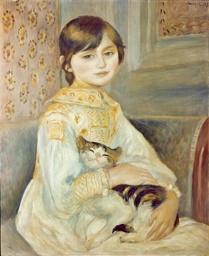 Detail of Julie Manet with Cat, 1887 by Pierre Auguste Renoir