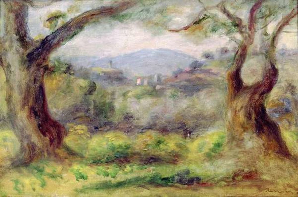 Detail of Landscape at Les Collettes, 1910 by Pierre Auguste Renoir